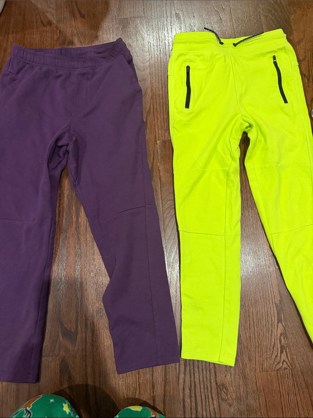GAP Kids Neon Yellow & Purple Fleece Joggers Pair